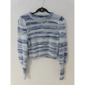 Wild Fable Crop Sweater Size M Juniors Blue White Soft